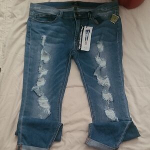 SO Light Blue Ripped Boyfriend Jeans